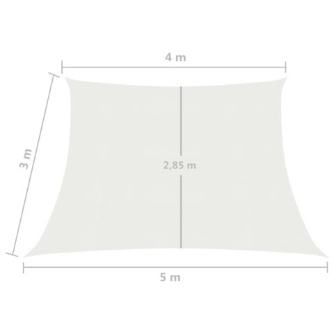 Żagiel przeciwsłoneczny, 160 g/m², biały, 4/5x3 m, HDPE