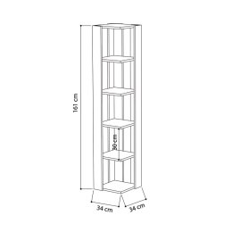 Półki narożne Alexandra House Living Biały Drewno MDP 33 x 161 x 33 cm 5 Półki