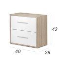 Stolik Nocny Alexandra House Living Biały Metal Drewno MDP 40 x 41 x 28 cm 2 szuflady