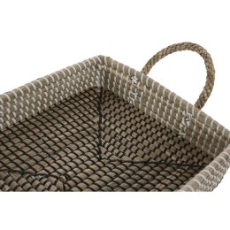 Zestaw tacek Home ESPRIT Naturalny Jasnobrązowy Miejska 41 x 32 x 16 cm (2 Sztuk)