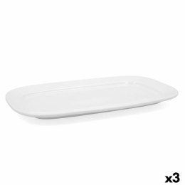 Półmisek Kuchenny Bidasoa Glacial Biały Ceramika 36 x 21 cm (3 Sztuk) (Pack 3x)