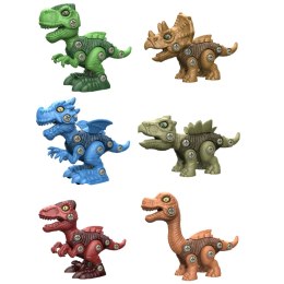 ZESTAW WALIZKA KLOCKI DINOZAURY DO SKRĘCANIA WKRĘTARKA 3 DINO FIGURKI DIY