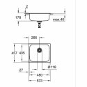 Kran jednouchwytowy Grohe 31719SD0 Stal nierdzewna Prostokątny