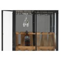 Stojak na Butelki Home ESPRIT Czarny Naturalny Drewno Metal 60 x 33 x 169 cm