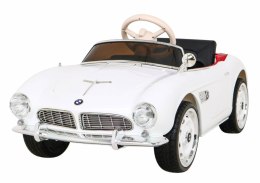 Auto Na Akumulator BMW 507 Retro Biały Audio LED Pilot Ekoskóra EVA MP3