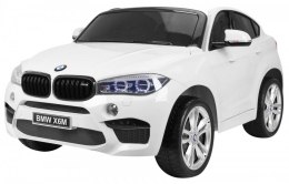 Auto Na Akumulator BMW X6M XXL Dla 2 Dzieci Biały Pilot Ekoskóra MP3 LED