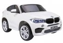 Auto Na Akumulator BMW X6M XXL Dla 2 Dzieci Biały Pilot Ekoskóra MP3 LED