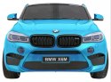 Auto Na Akumulator BMW X6M XXL Dla 2 Dzieci Niebieski Pilot Ekoskóra MP3