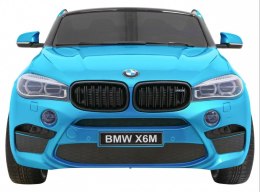 Auto Na Akumulator BMW X6M XXL Dla 2 Dzieci Niebieski Pilot Ekoskóra MP3