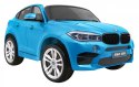 Auto Na Akumulator BMW X6M XXL Dla 2 Dzieci Niebieski Pilot Ekoskóra MP3