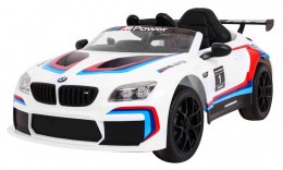 Auto Na Akumulator BMW M6 GT3 Biały Nawiew Powietrza Dźwięki MP3 LED Pilot