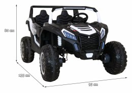 Auto Na Akumulator Buggy ATV Racing Biały Napęd 4x4 Pilot MP3 LED EVA