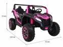 Auto Na Akumulator Buggy ATV Racing Różowy Napęd 4x4 Pilot MP3 LED EVA