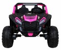 Auto Na Akumulator Buggy ATV Racing Różowy Napęd 4x4 Pilot MP3 LED EVA