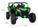 Auto Na Akumulator Buggy ATV Racing Zielony Napęd 4x4 Pilot MP3 LED EVA