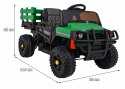 Jeep Na Akumulator Farmer Pick-up Zielony Pilot Bagażnik Łopatka MP3 LED