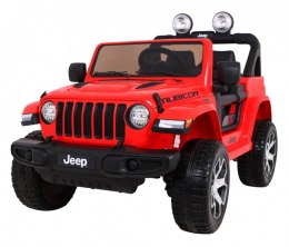 Jeep Na Akumulator Wrangler Rubicon Czerwony Pilot Radio MP3 LED Koła EVA