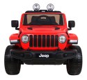 Jeep Na Akumulator Wrangler Rubicon Czerwony Pilot Radio MP3 LED Koła EVA