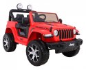 Jeep Na Akumulator Wrangler Rubicon Czerwony Pilot Radio MP3 LED Koła EVA