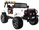 Jeep Na Akumulator 4x4 Biały Pilot Wolny Start MP3 LED Bagażnik Plecak