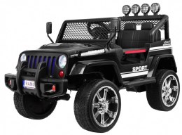 Jeep Na Akumulator Terenowy Raptor Drifter Czarny Pilot Napęd 4x4 MP3 LED