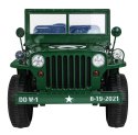 Jeep Na Akumulator Wojskowe Retro Zielony Napęd 4x4 Schowki MP3 LED