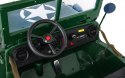 Jeep Na Akumulator Wojskowe Retro Zielony Napęd 4x4 Schowki MP3 LED