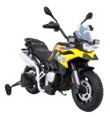 Motor Na Akumulator BMW F850 GS Żółty Kółka Pomocnicze Audio LED