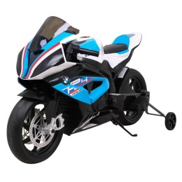 Motor Na Akumulator BMW HP4 Niebieski Pomocnicze Kółka Wolny Start MP3 LED