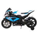 Motor Na Akumulator BMW HP4 Niebieski Pomocnicze Kółka Wolny Start MP3 LED