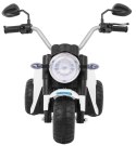 Motor Na Akumulator MiniBike Biały Dźwięki Światła LED Ekoskóra