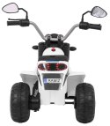 Motor Na Akumulator MiniBike Biały Dźwięki Światła LED Ekoskóra