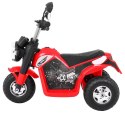 Motor Na Akumulator MiniBike Czerwony Dźwięki Światła LED Ekoskóra