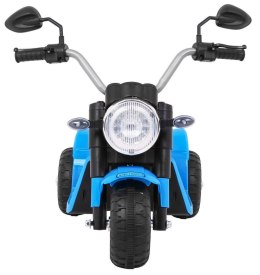 Motor Na Akumulator MiniBike Niebieski Dźwięki Światła LED Ekoskóra