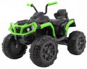 Quad ATV Na Akumulator Czarno-Zielony Koła EVA Radio MP3 LED Wolny Start