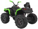 Quad ATV Na Akumulator Czarno-Zielony Koła EVA Radio MP3 LED Wolny Start