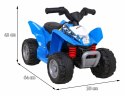 Quad Na Akumulator Honda 250X TRX Niebieski Klakson LED Ekoskóra