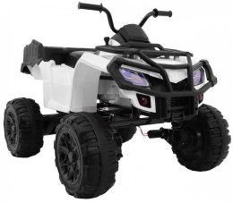 Quad Na Akumulator XL ATV Biały Napęd 4x4 Bagażnik Wolny Start Audio LED