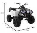 Quad Na Akumulator XL ATV Biały Napęd 4x4 Bagażnik Wolny Start Audio LED