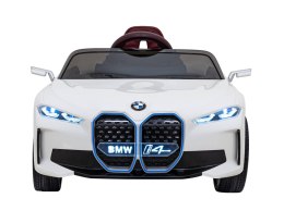 Auto Na Akumulator BMW i4 Biały Wolny Start EVA Ekoskóra Audio LED Pilot