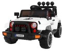 Jeep Na Akumulator Terenowe Full Time 4WD Biały Napęd 4x4 Pilot Audio LED