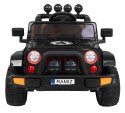 Jeep Na Akumulator Terenowe Full Time 4WD Czarny Napęd 4x4 Pilot Audio LED