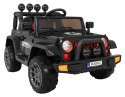 Jeep Na Akumulator Terenowe Full Time 4WD Czarny Napęd 4x4 Pilot Audio LED