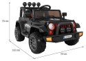 Jeep Na Akumulator Terenowe Full Time 4WD Czarny Napęd 4x4 Pilot Audio LED