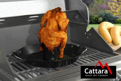 CATTARA Stojak grillowy do kurczaka z patelnią, stal CATTARA Stojak grillowy do kurczaka z patelnią, stal