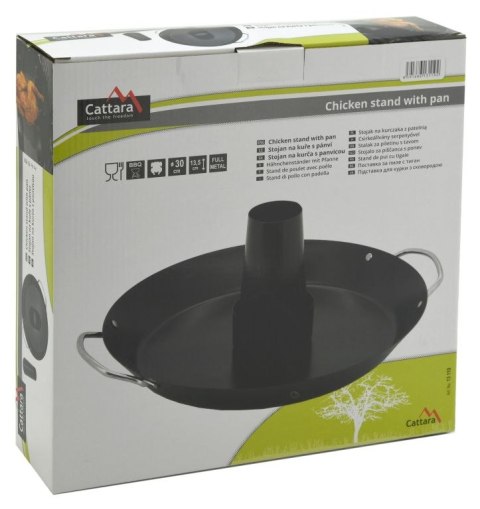 CATTARA Stojak grillowy do kurczaka z patelnią, stal CATTARA Stojak grillowy do kurczaka z patelnią, stal