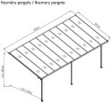 Duża aluminiowa pergola ogrodowa BRUCE J, 618 x 305 cm