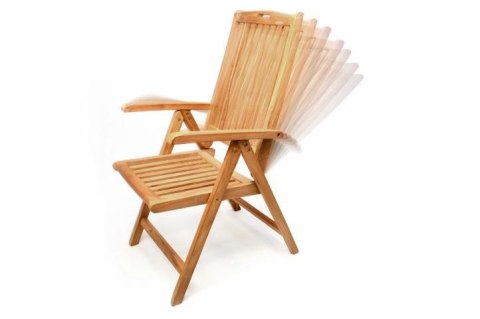 Tekowe krzesło składane DIVERO, 2 sztuki