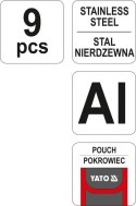 YATO Nóż wielofunkcyjny 9 funkcji czarno-czerwony