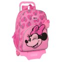 Torba szkolna z kółkami Minnie Mouse Loving Różowy 33 x 42 x 14 cm